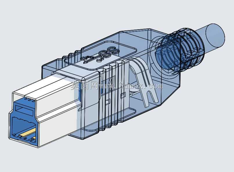 USB 3.0 B型电缆插头