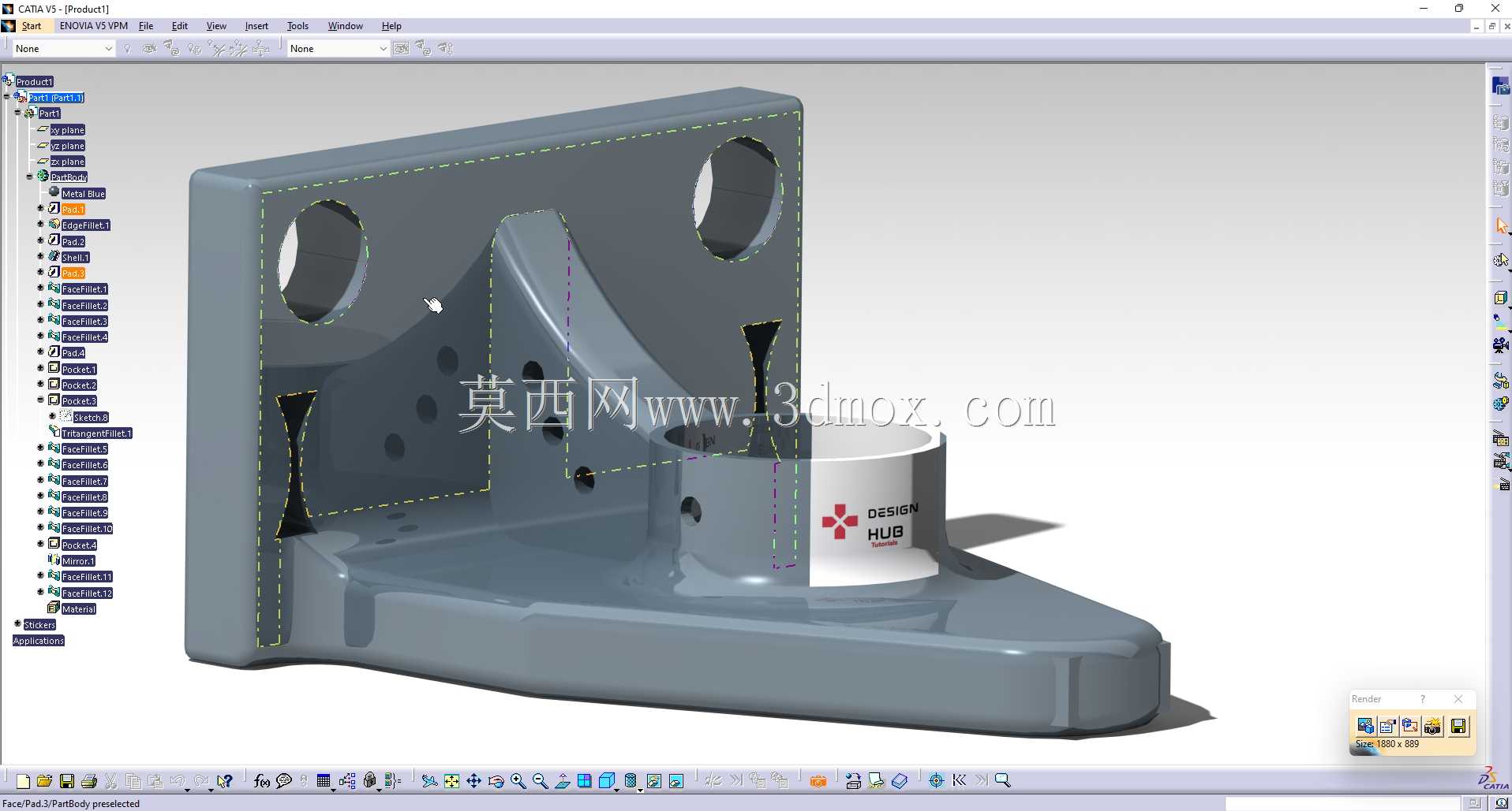 CATIA V5实践设计#设计HUB教程#学习#设计技能#软件技能