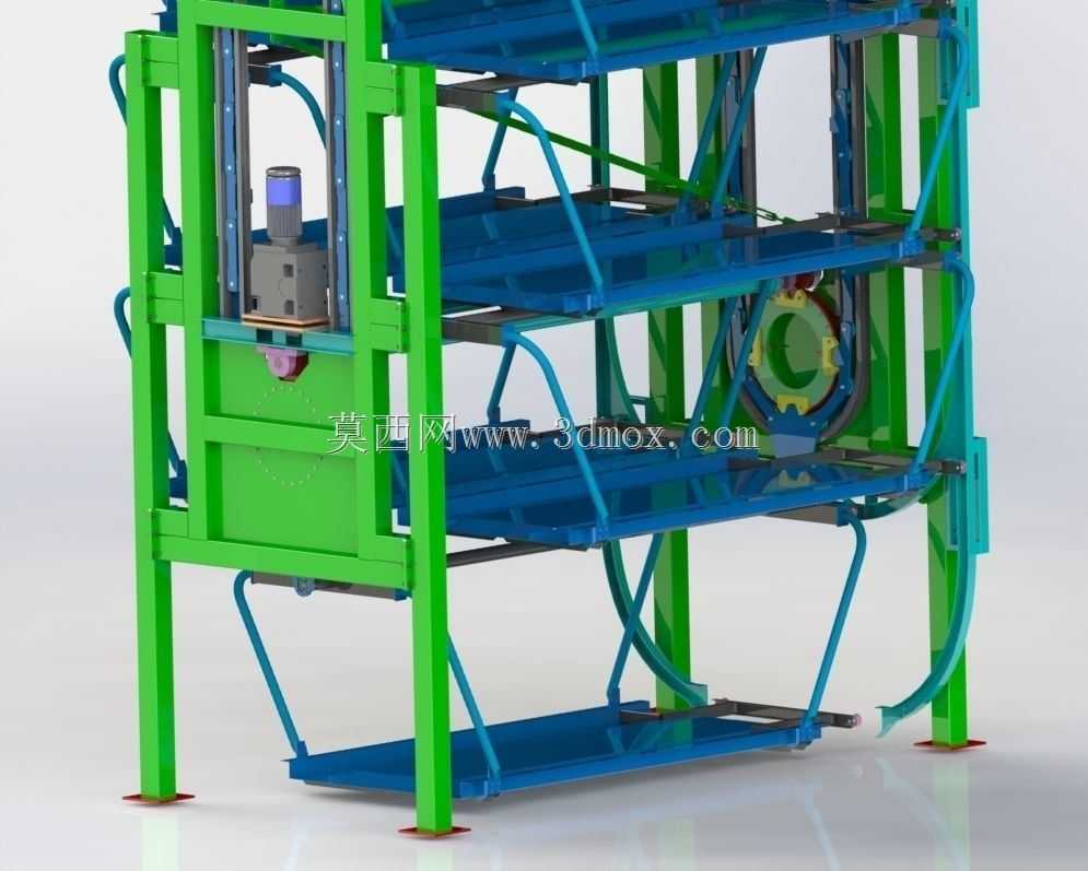 旋转停车系统12辆车3D模型