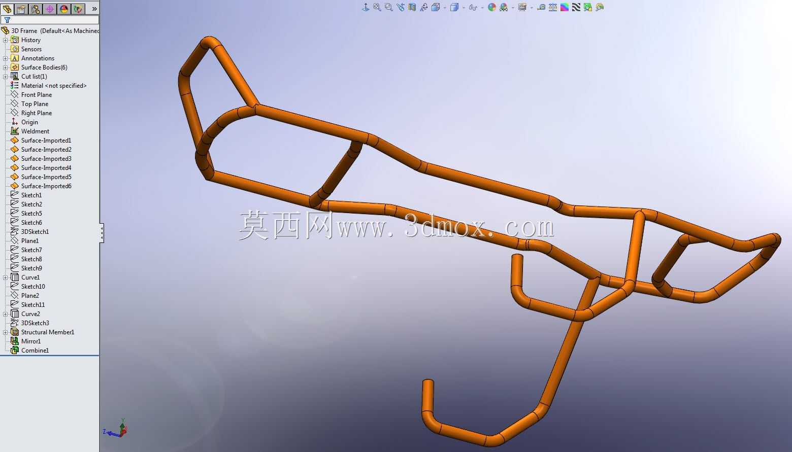 雪地摩托车架-从3DS Max到SolidWorks教程