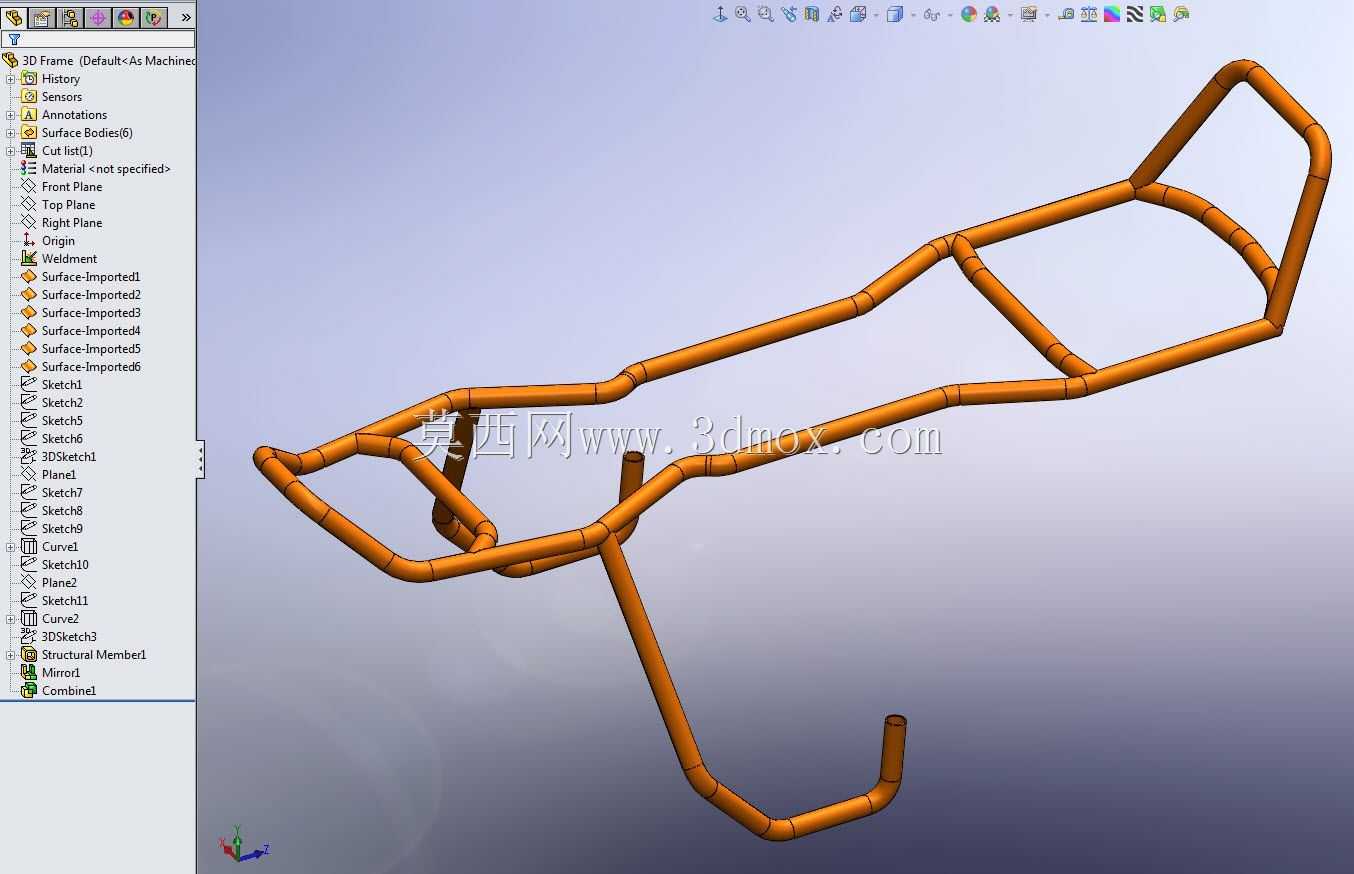 雪地摩托车架-从3DS Max到SolidWorks教程