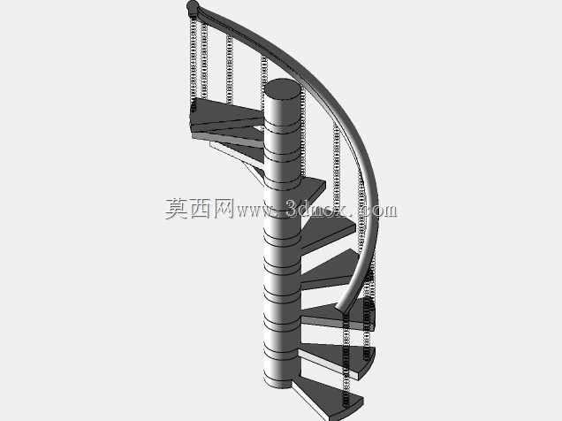 木制螺旋楼梯。