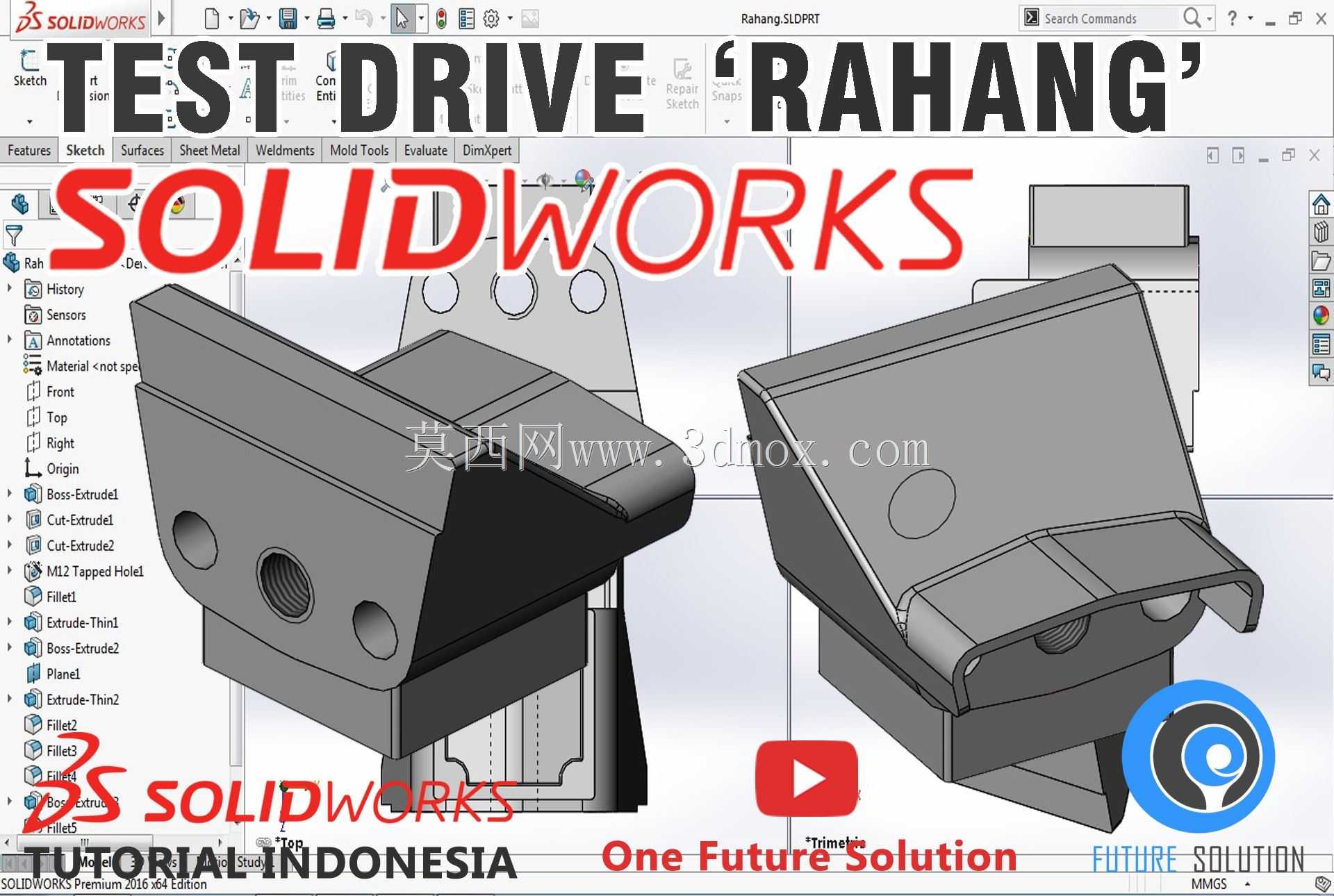 SolidWorks印度尼西亚教程#029(英文版)-路试“Rahang”