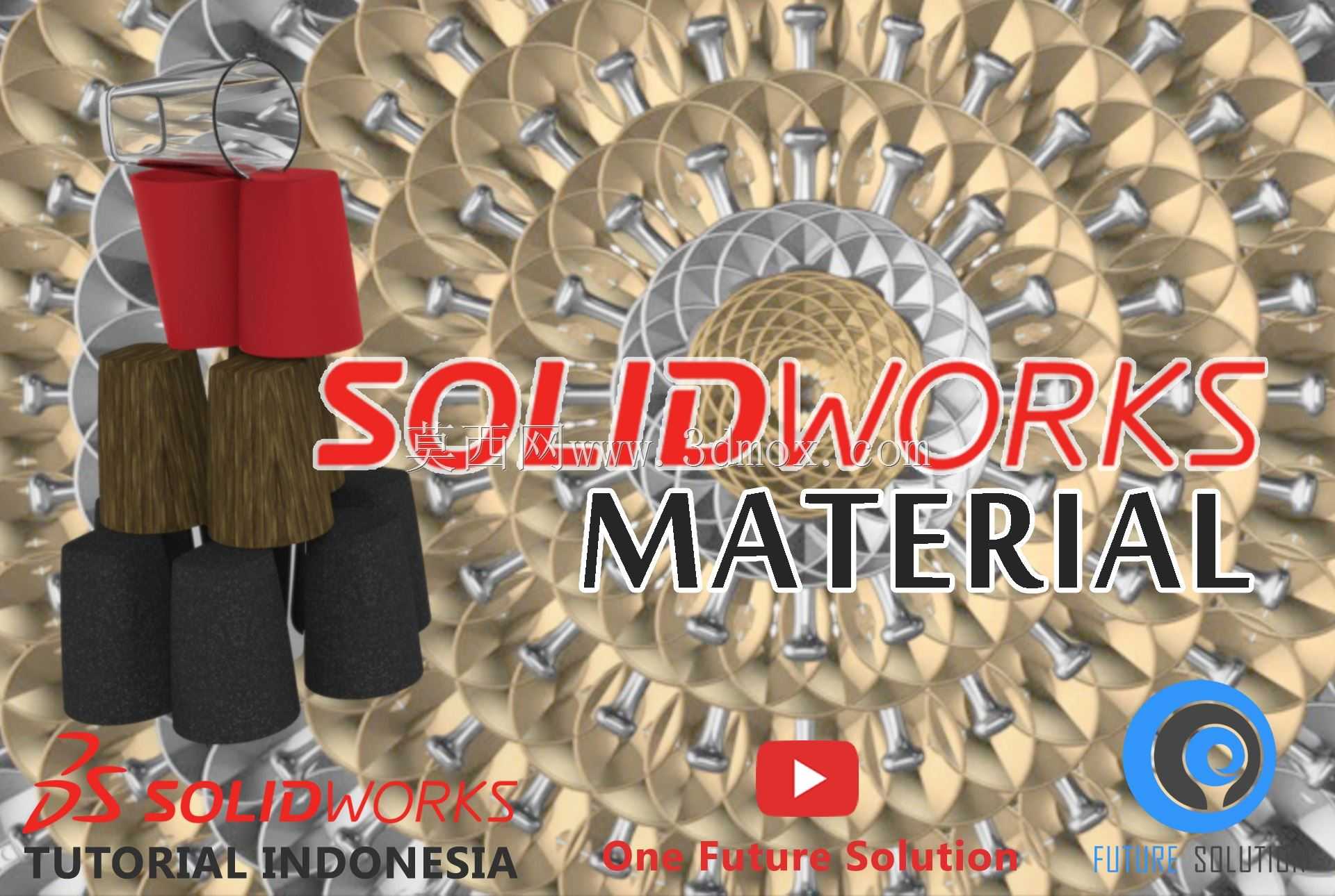 SolidWorks印度尼西亚教程#050(英语子版)-SolidWorks材质\u0026自定义材质