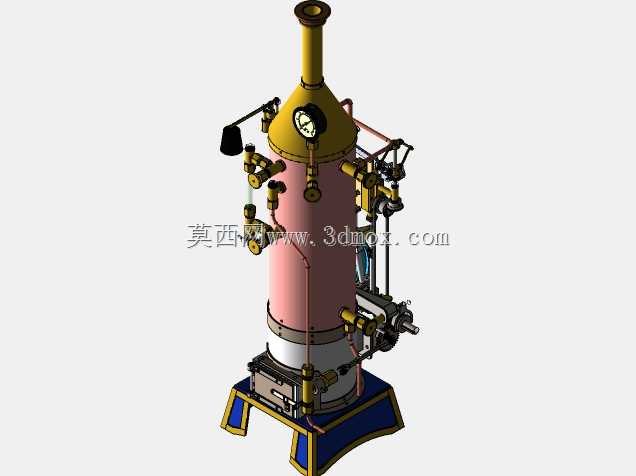 带锅炉、泵和调速器的蒸汽机