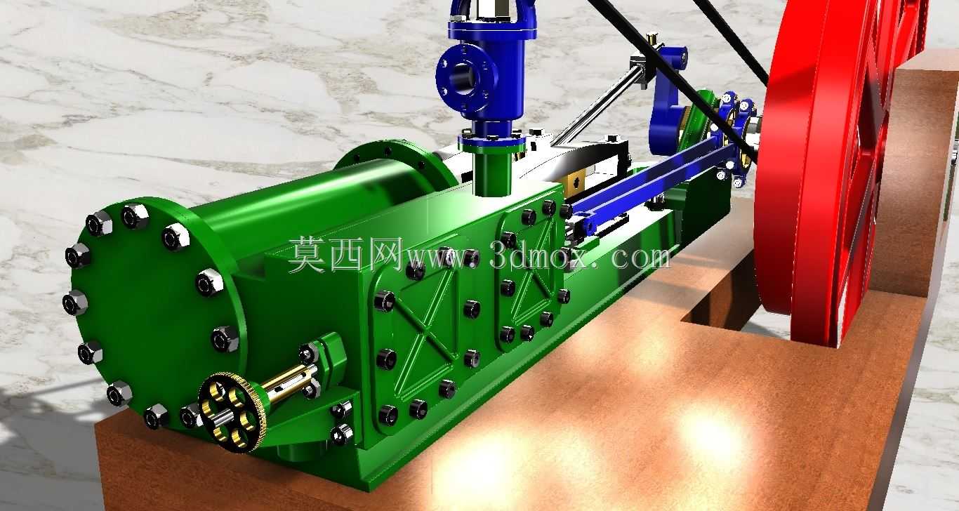 带有4个滑阀的60HP高压蒸汽机模型(B=48 S=100)