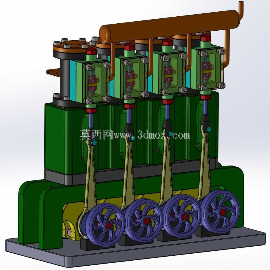 4-Zylinder-Dampfmaschine