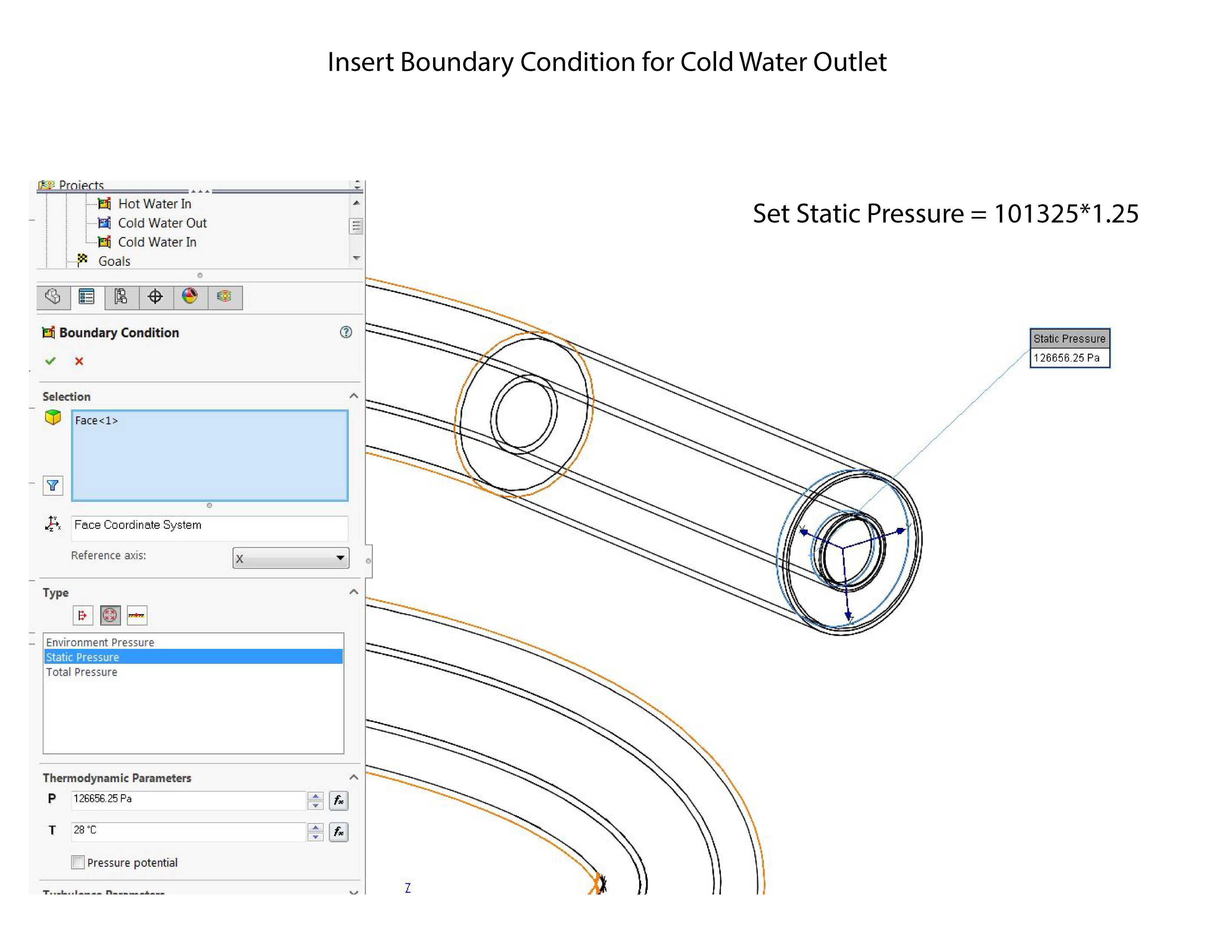 Solidworks流动模拟-管中管螺旋式换热器热水/冷水