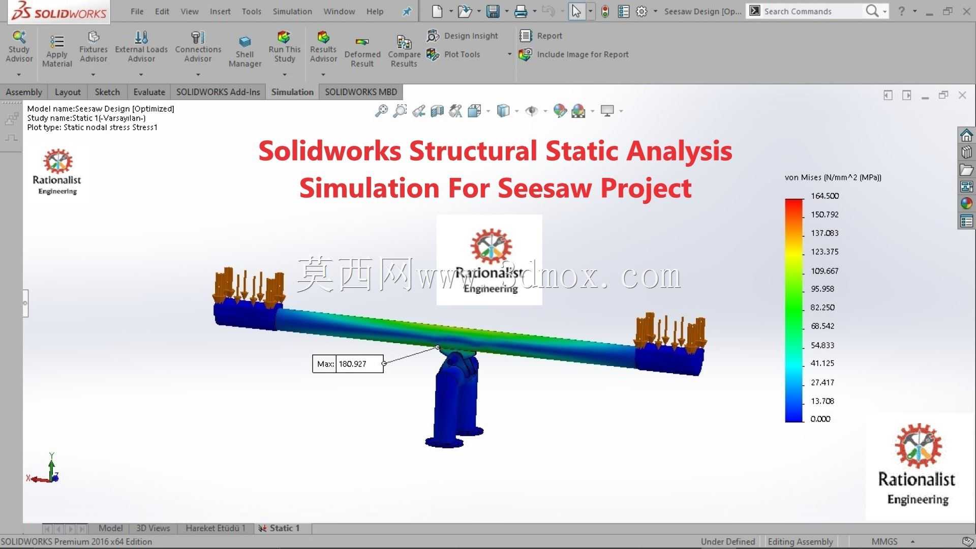 Solidworks设计和装配培训:跷跷板机构