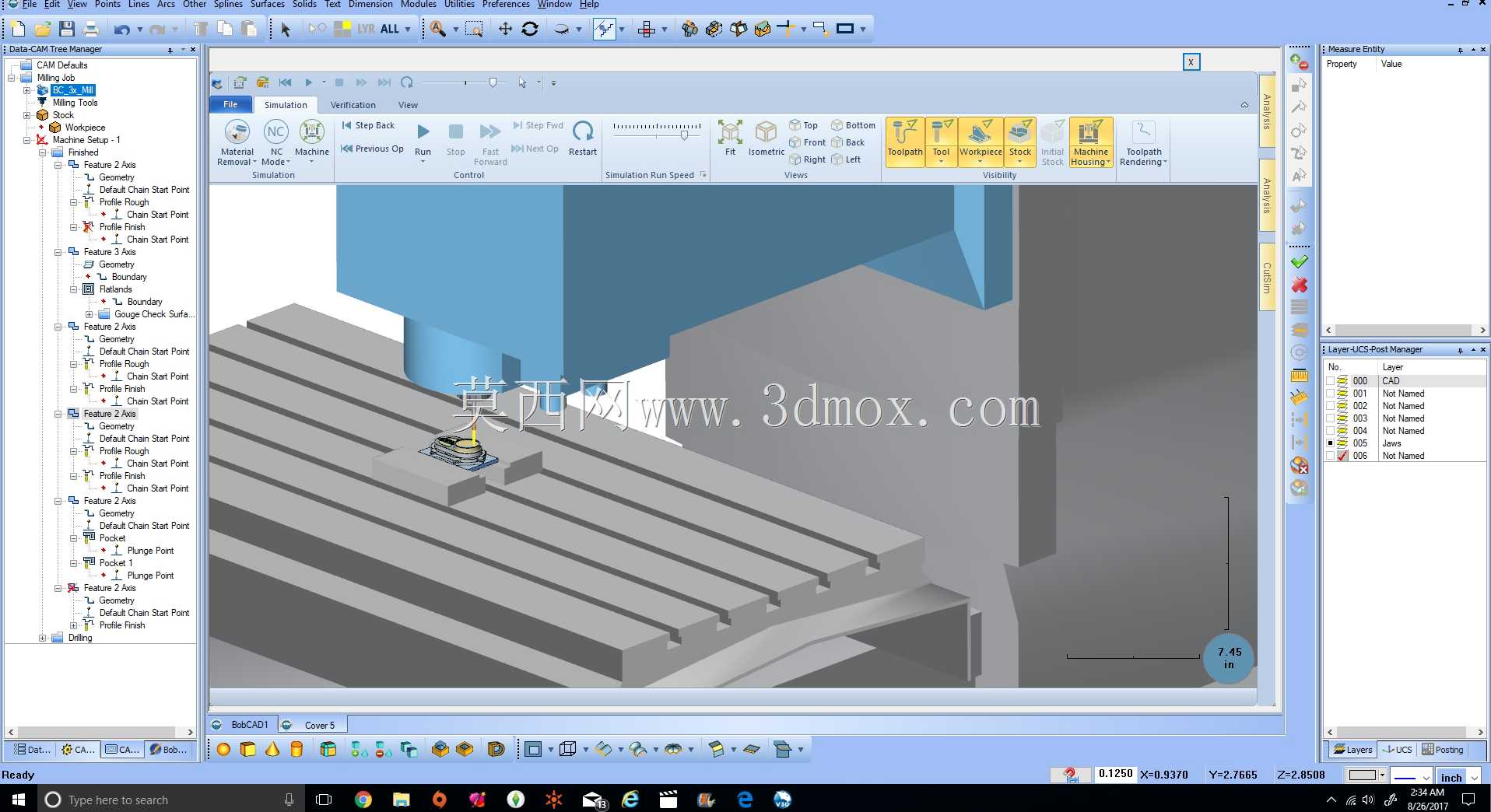 BobCAD CAM V30二维铣削/仿真