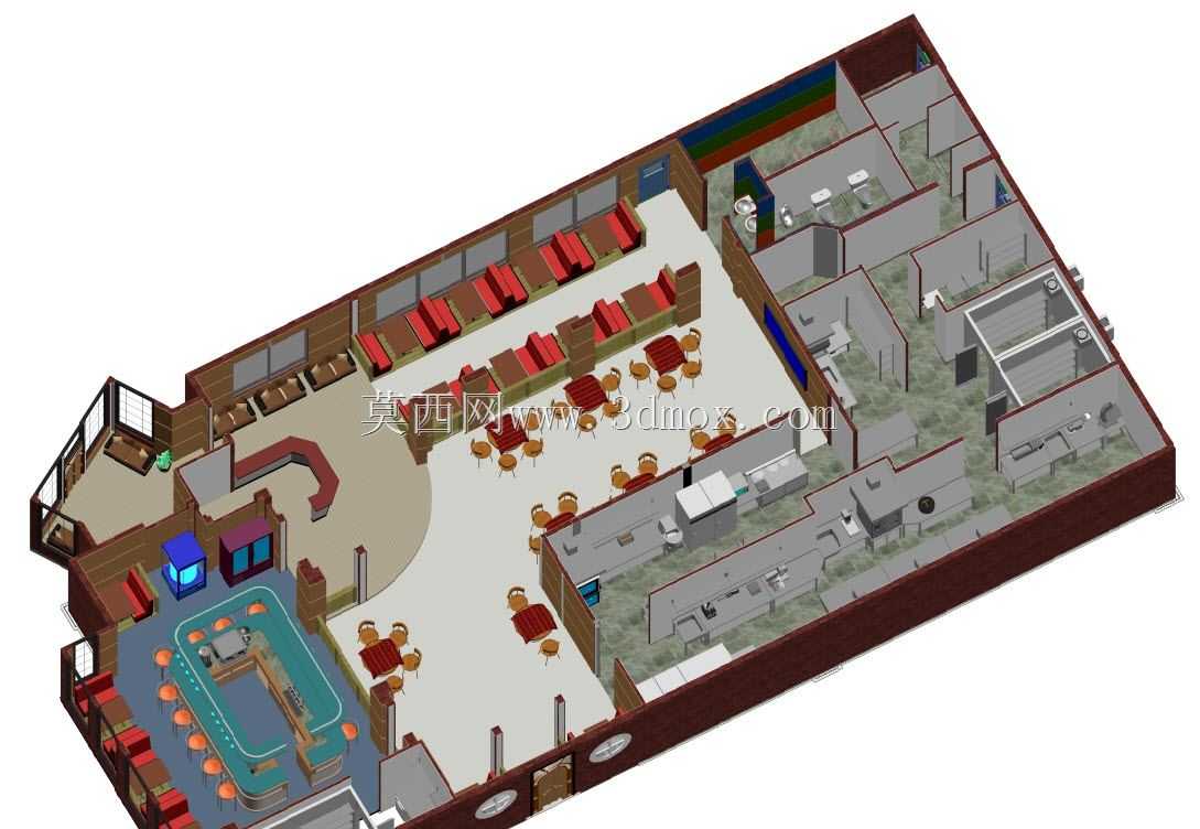3D高级餐厅
