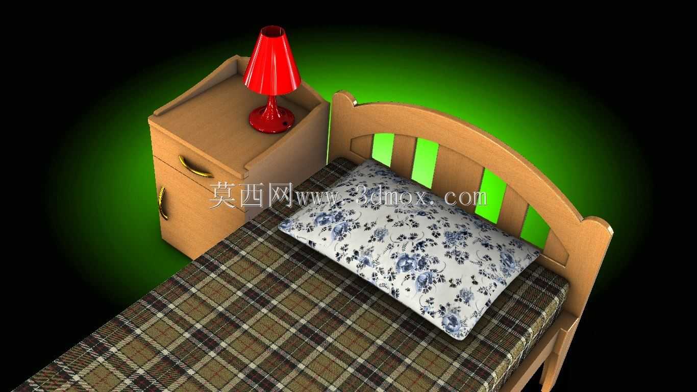 带床头柜的单人床