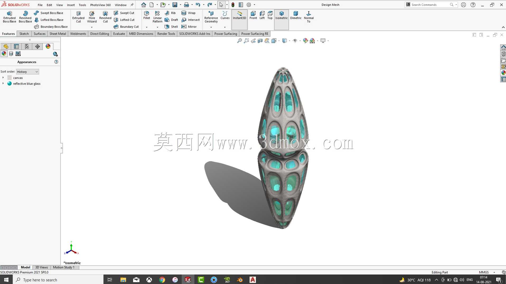 Solidworks教程#212如何在Solidworks SW Easy Design中为序列花瓶镜设计建模