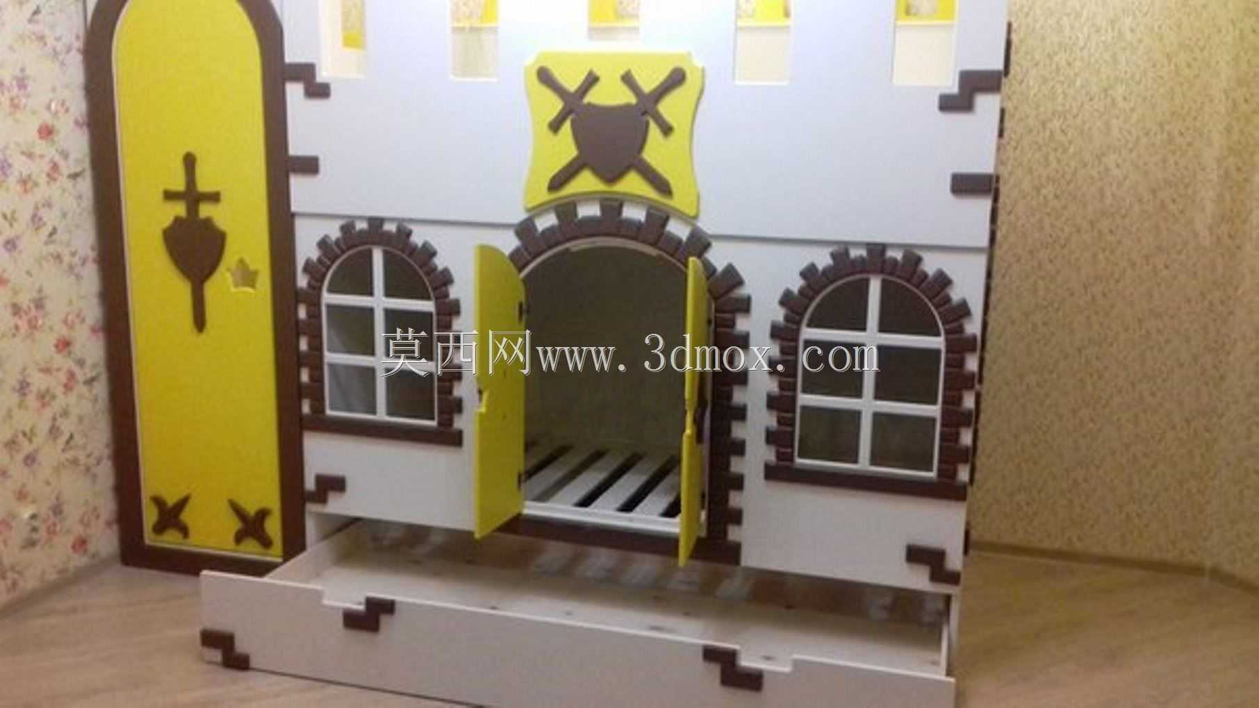 床上儿童“堡垒”,第二层有游戏区。-Кровать детская \"Крепость\" с игровой зоной н