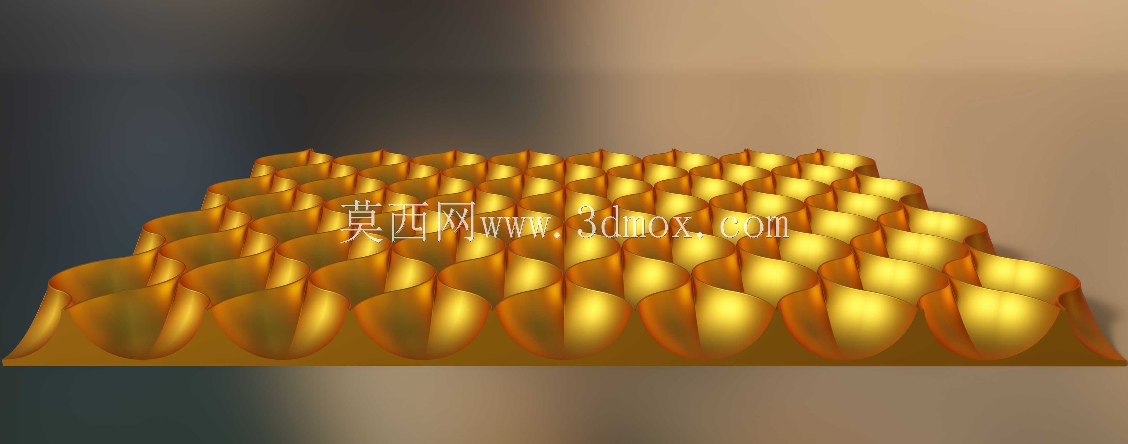 曲线屋脊平铺图案设计