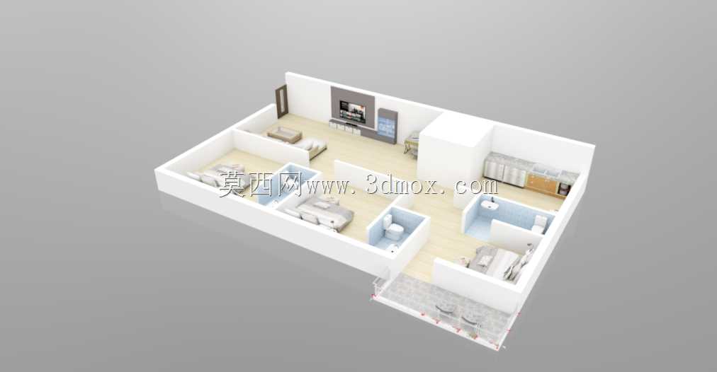 ��Ԣ-ƽ��-¥��ƽ��ͼ-3D