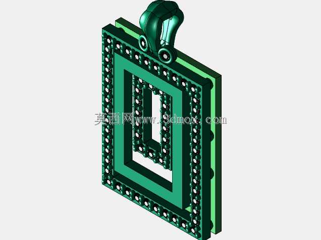 带有Diamons Free 3D模型的3D CAD吊坠