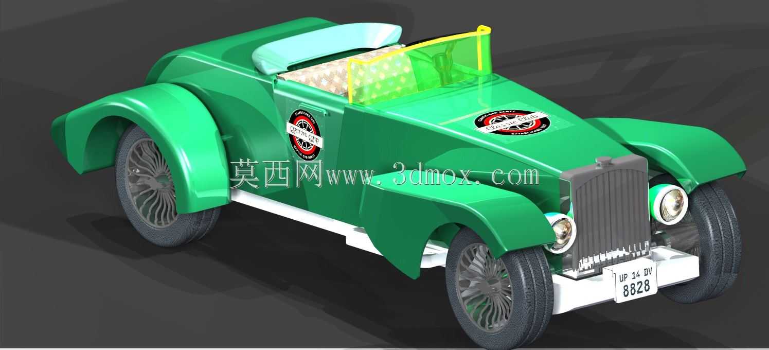 带蓝图的经典汽车
