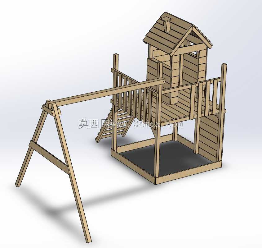 Wickey Smart Lodge 120 aire de jeux en bois 3D�Ƶ�