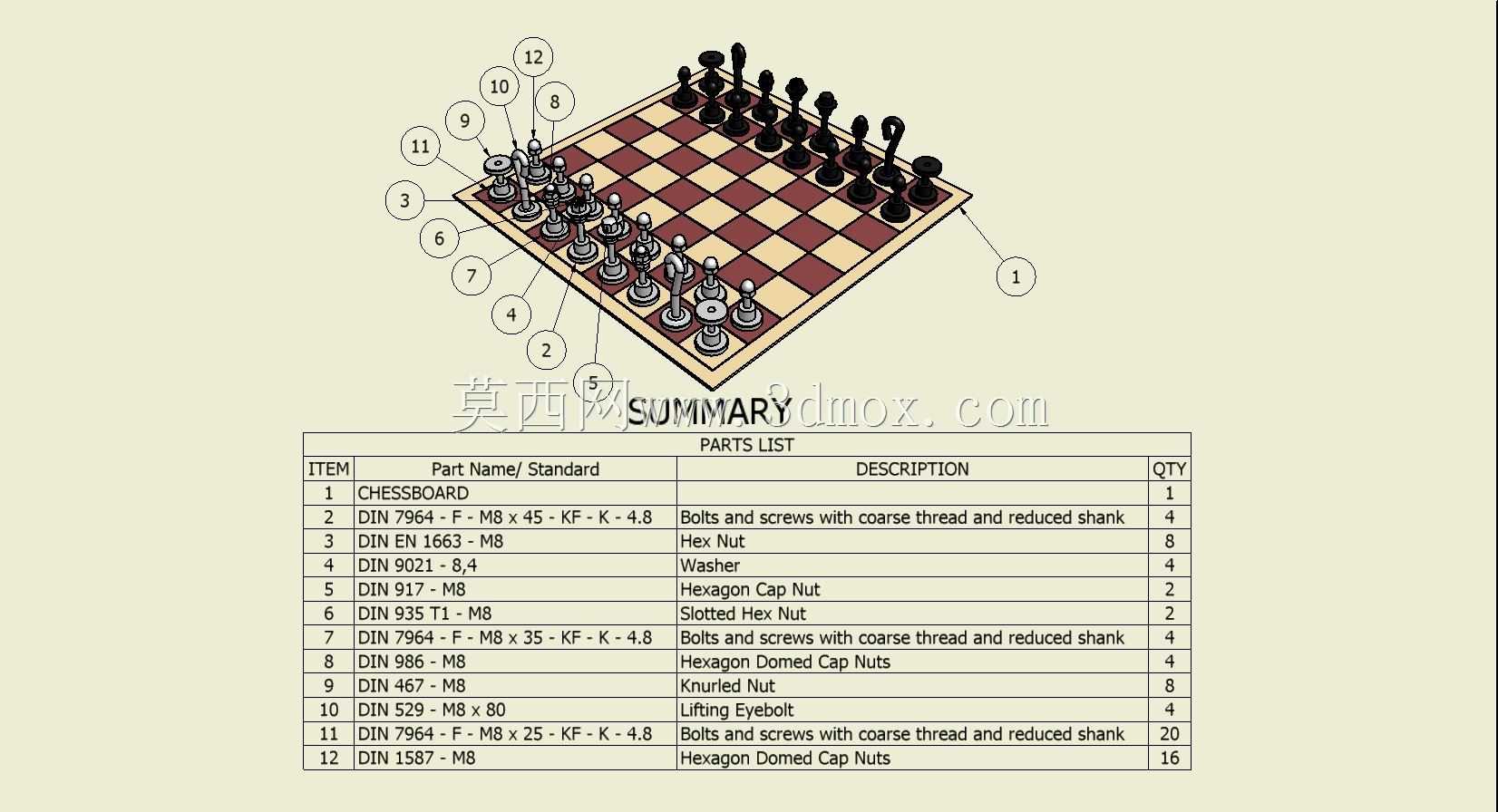 象棋紧固件