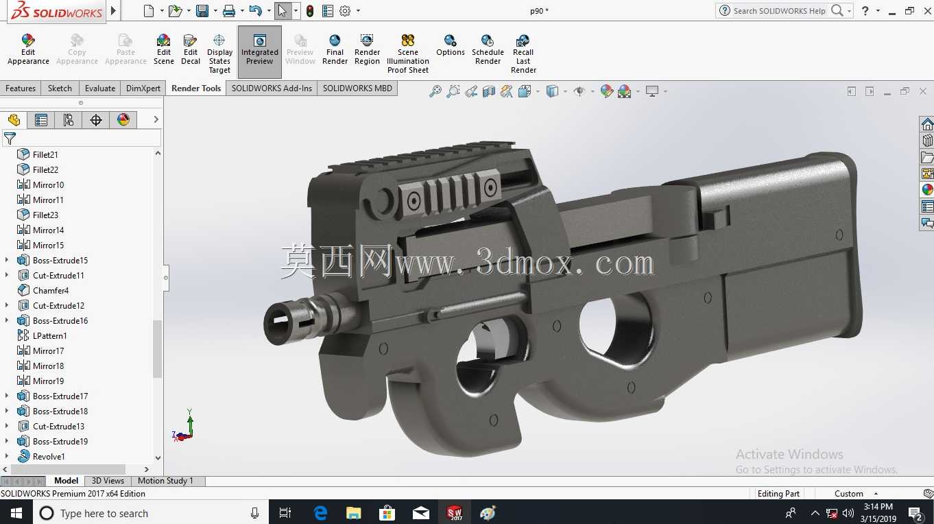 FN P90 SMG/PDW(实体模型)