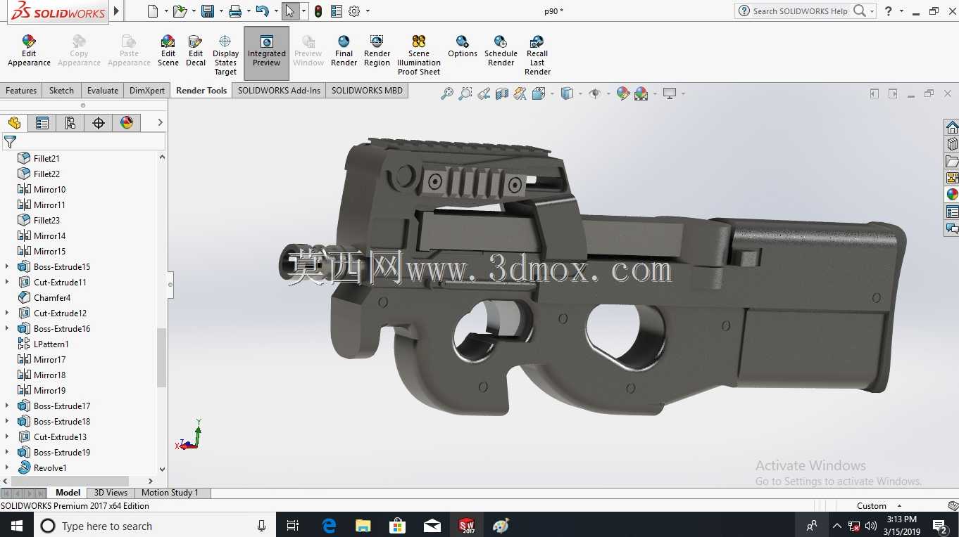 FN P90 SMG/PDW(实体模型)