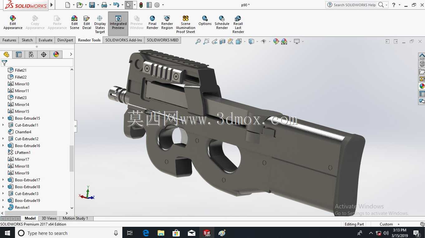 FN P90 SMG/PDW(实体模型)
