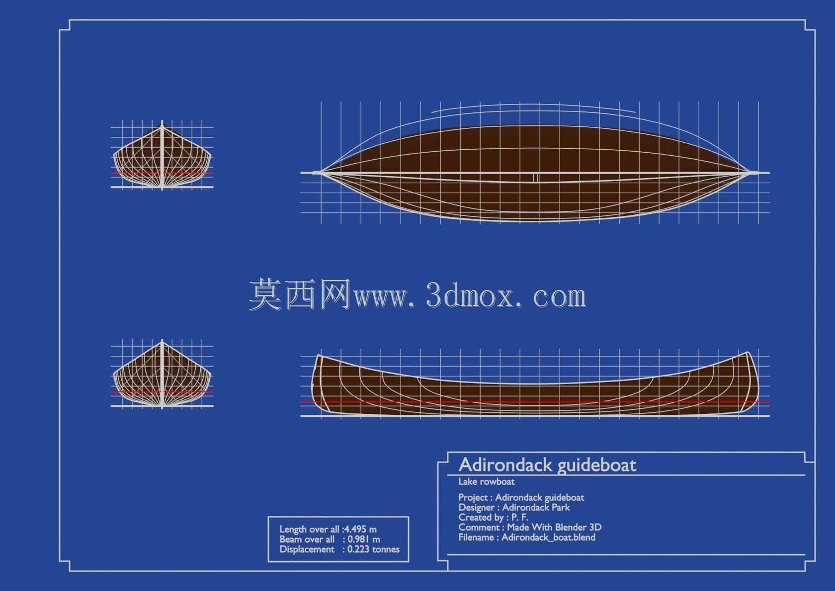 阿迪朗达克导向船基本形状