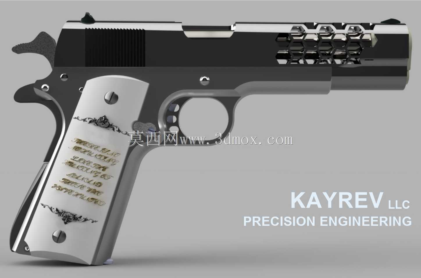 1911年定制手柄-刻有海明威的名言