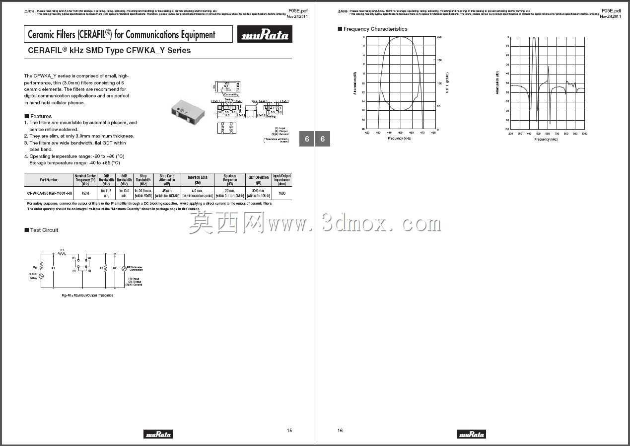 ����455 KHz CFWKA CERAFIL�մ��˲���
