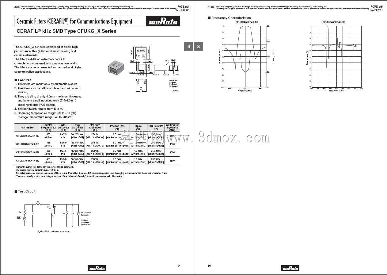 ����455 KHz CFUKG CERAFIL�մ��˲���