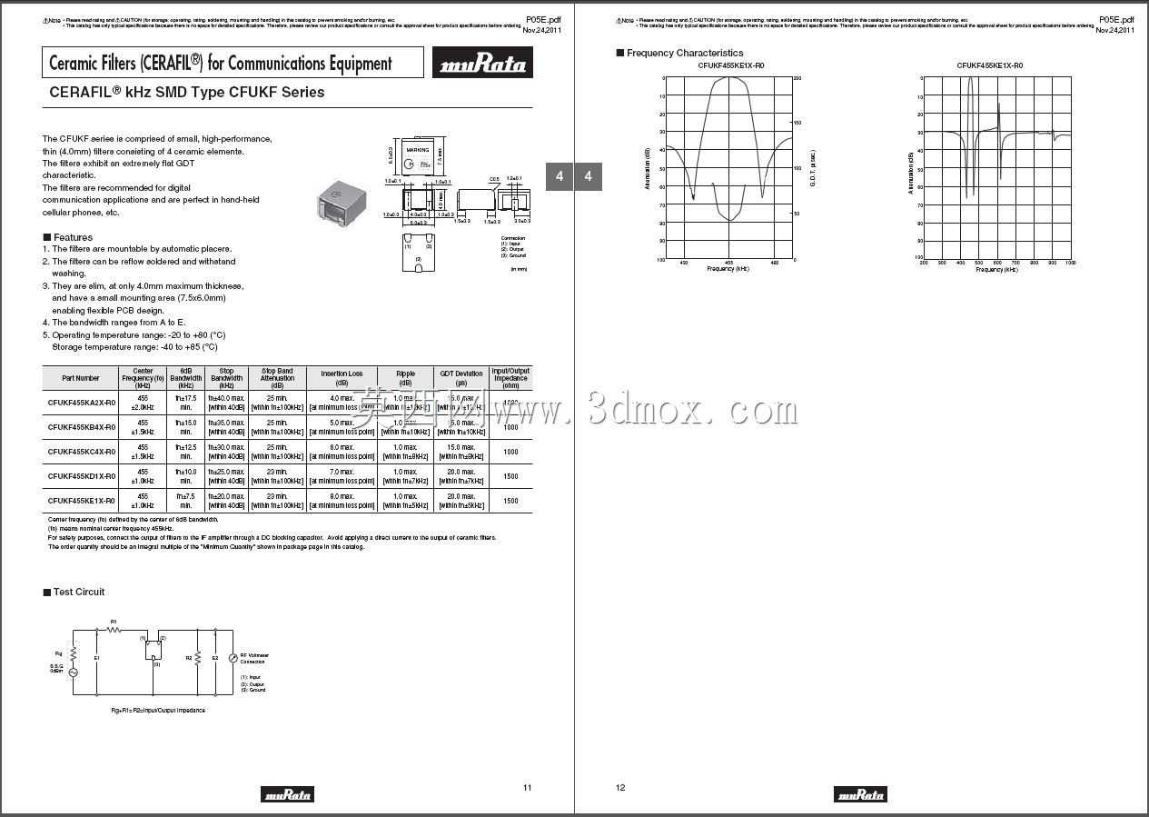 ����455 KHz CFUKG CERAFIL�մ��˲���