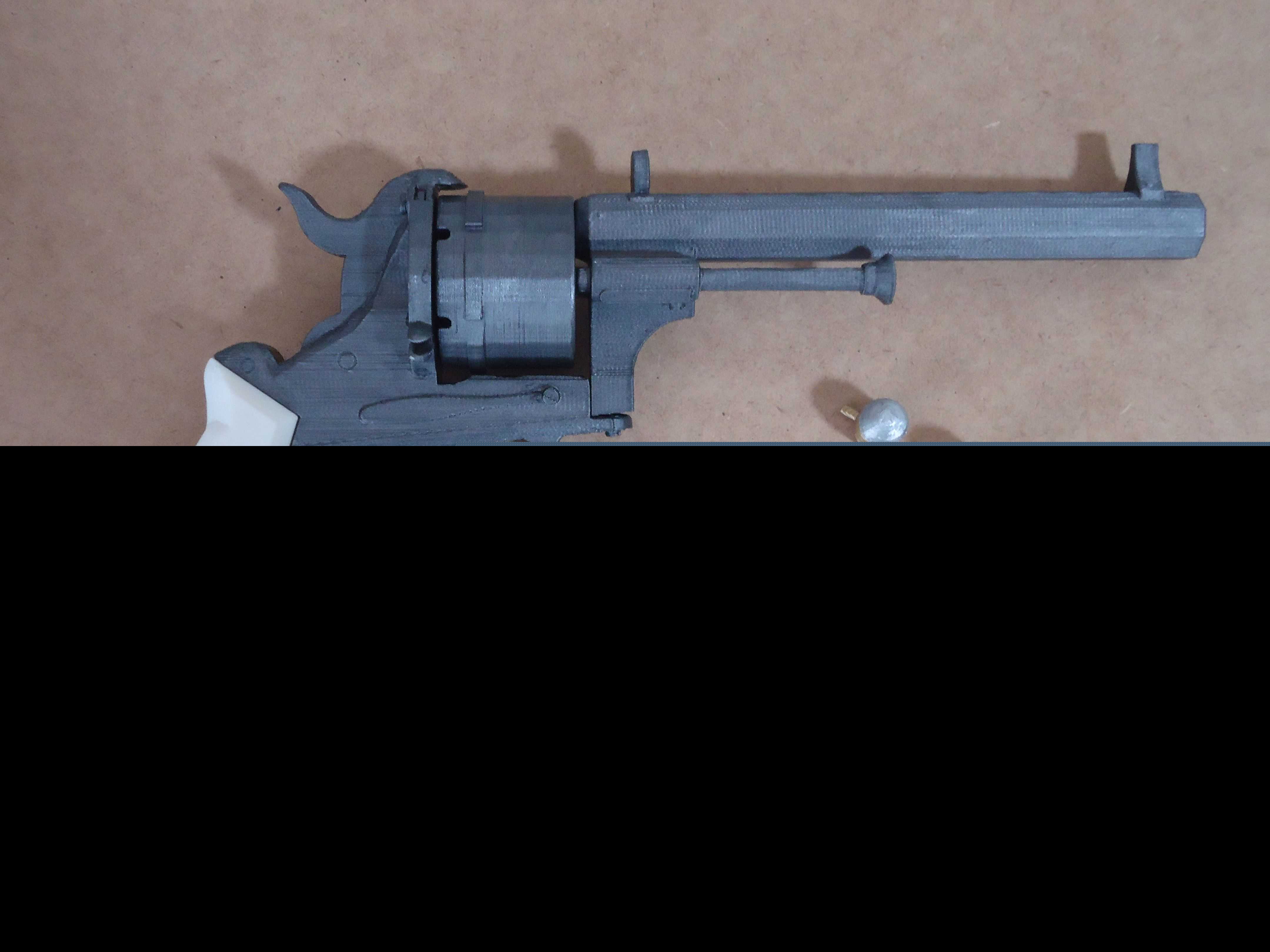 Lefaucheux M1858������12����6��˽Ƕ�ǹ�ܣ�3D��ӡ�׼����ǹ��