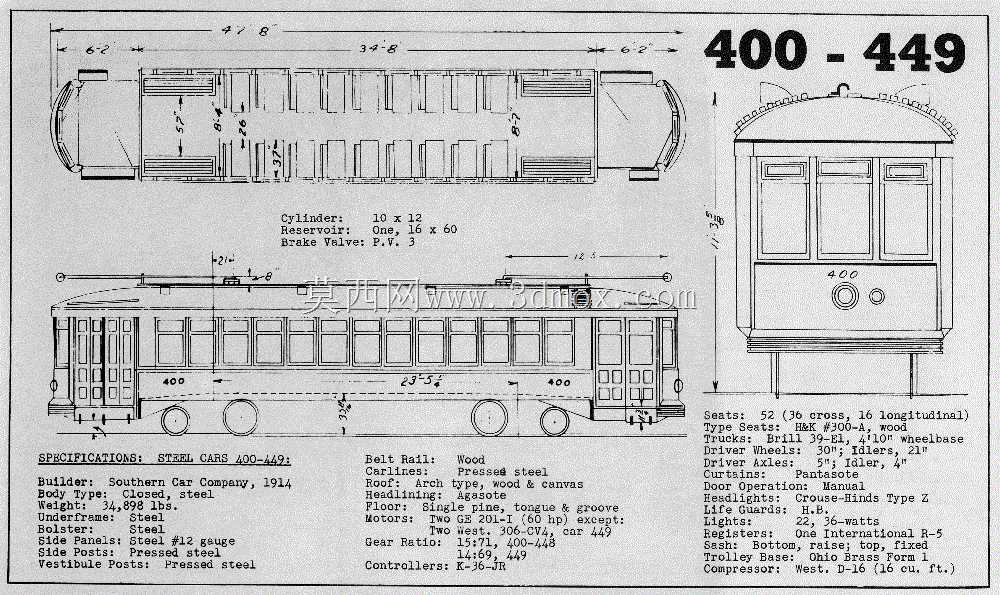 新奥尔良有轨电车(1914年有轨电车)系列400-429