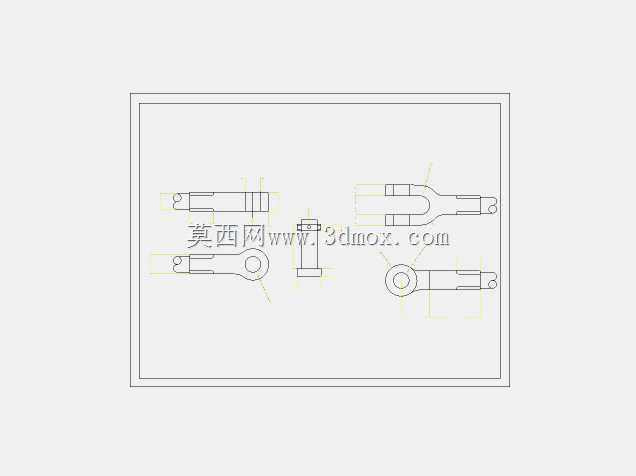 二维中的转向节接头详图零件。DWG文件