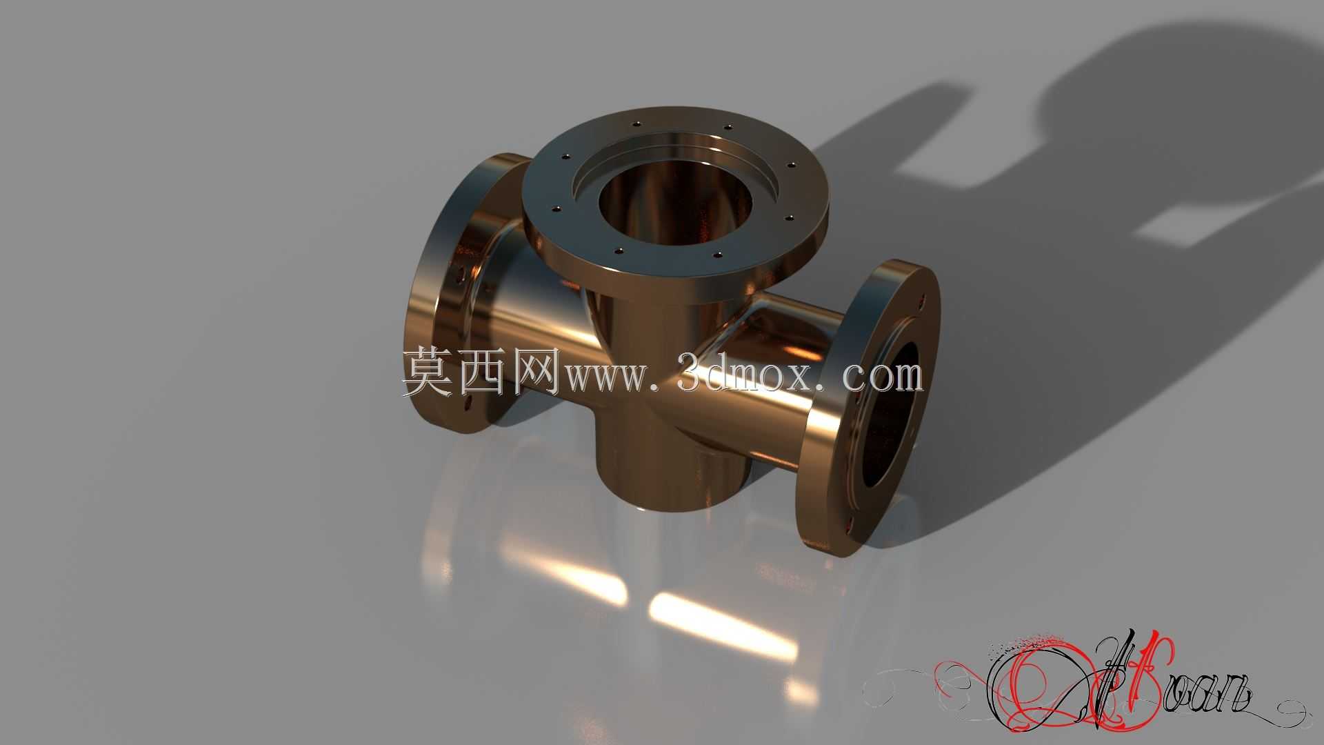 三维建模从蓝图SolidWorks教程交叉合流真空法兰