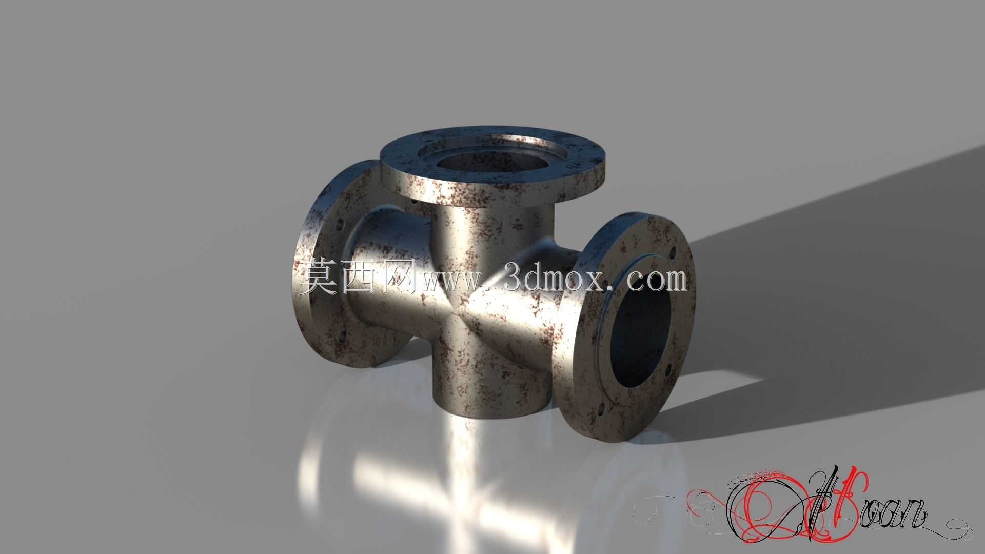 三维建模从蓝图SolidWorks教程交叉合流真空法兰