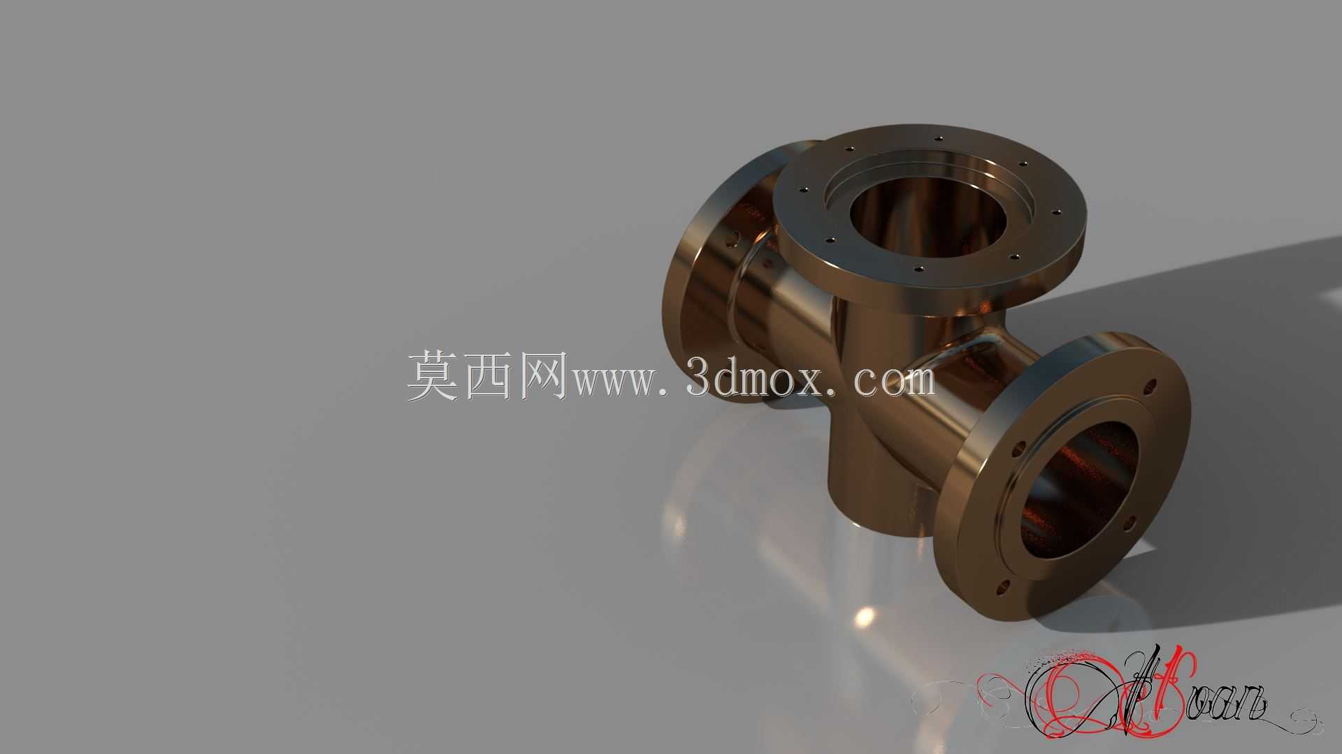 三维建模从蓝图SolidWorks教程交叉合流真空法兰