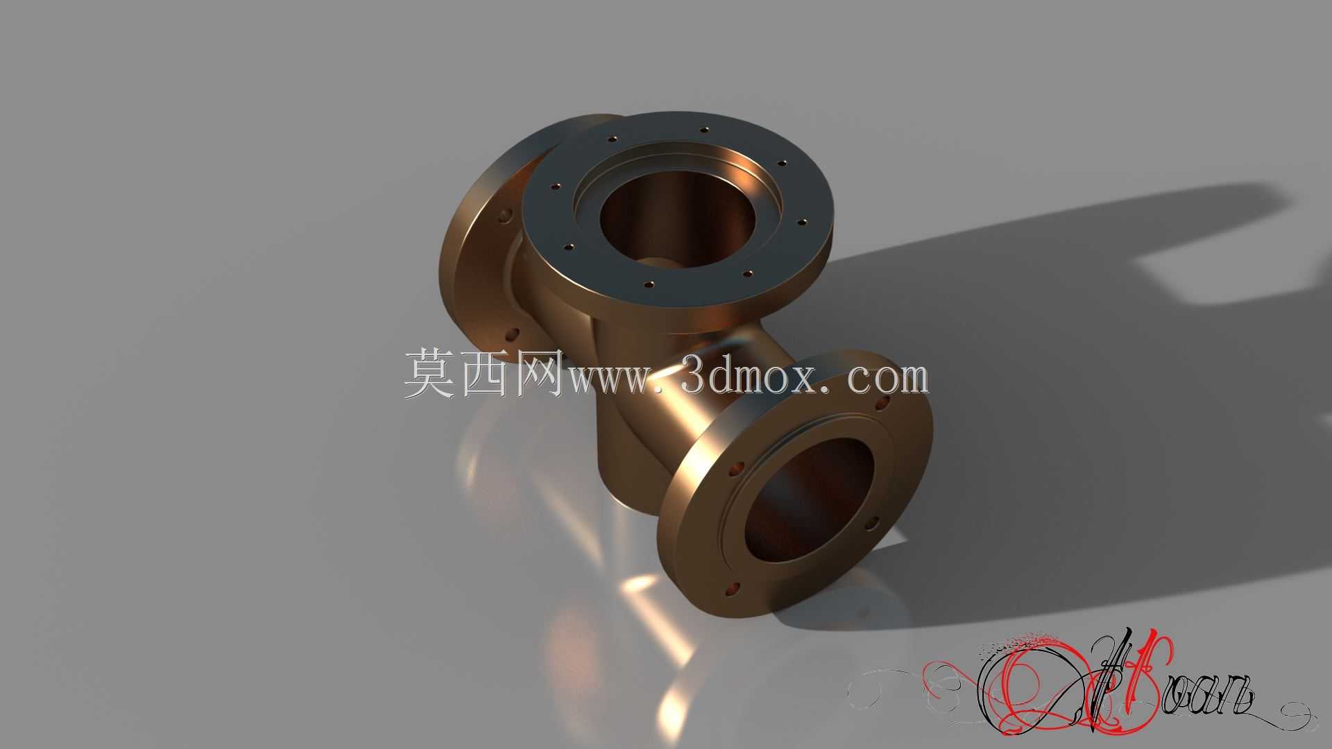 三维建模从蓝图SolidWorks教程交叉合流真空法兰