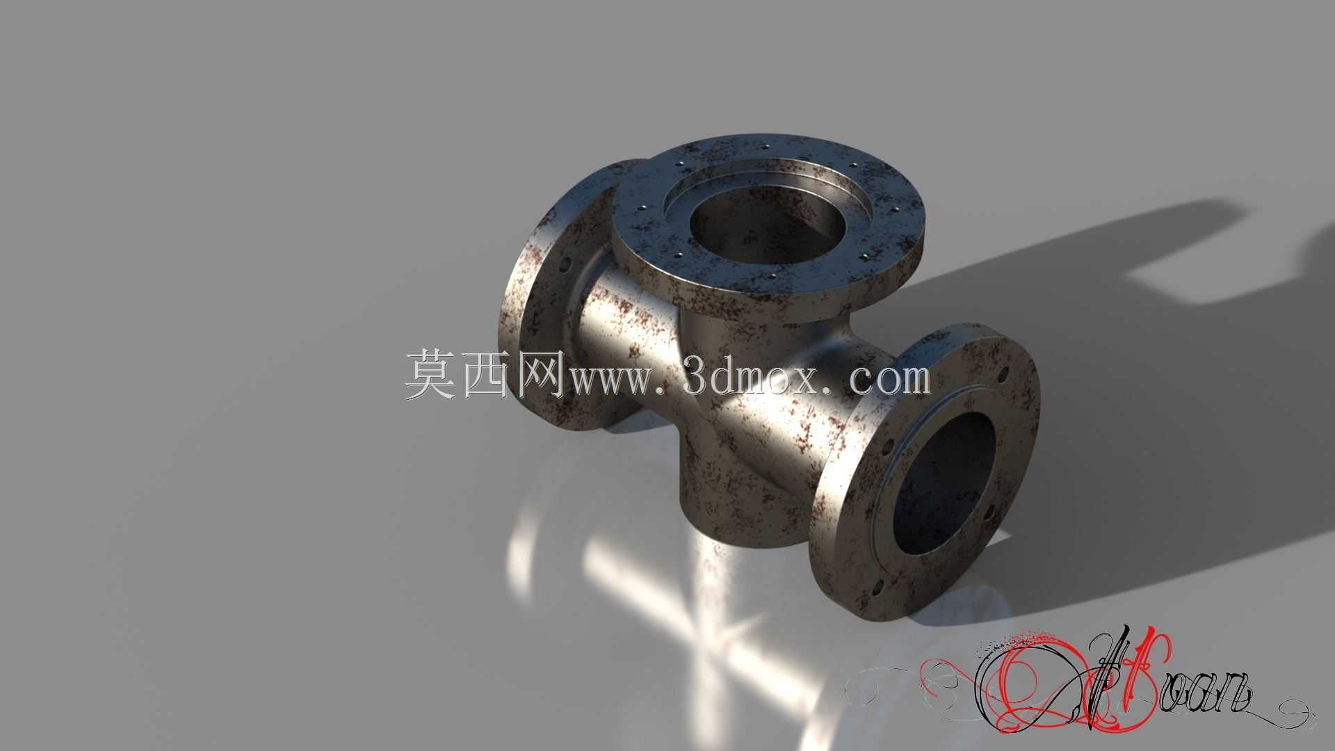 三维建模从蓝图SolidWorks教程交叉合流真空法兰