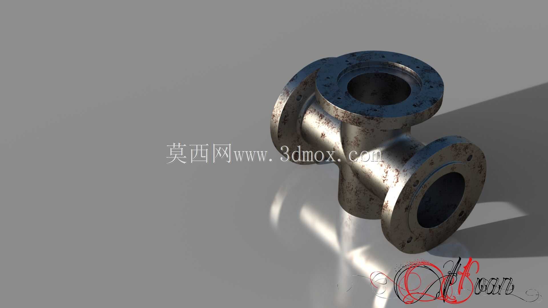 三维建模从蓝图SolidWorks教程交叉合流真空法兰