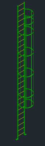 Escada marinheiro 3D em AutoCAD