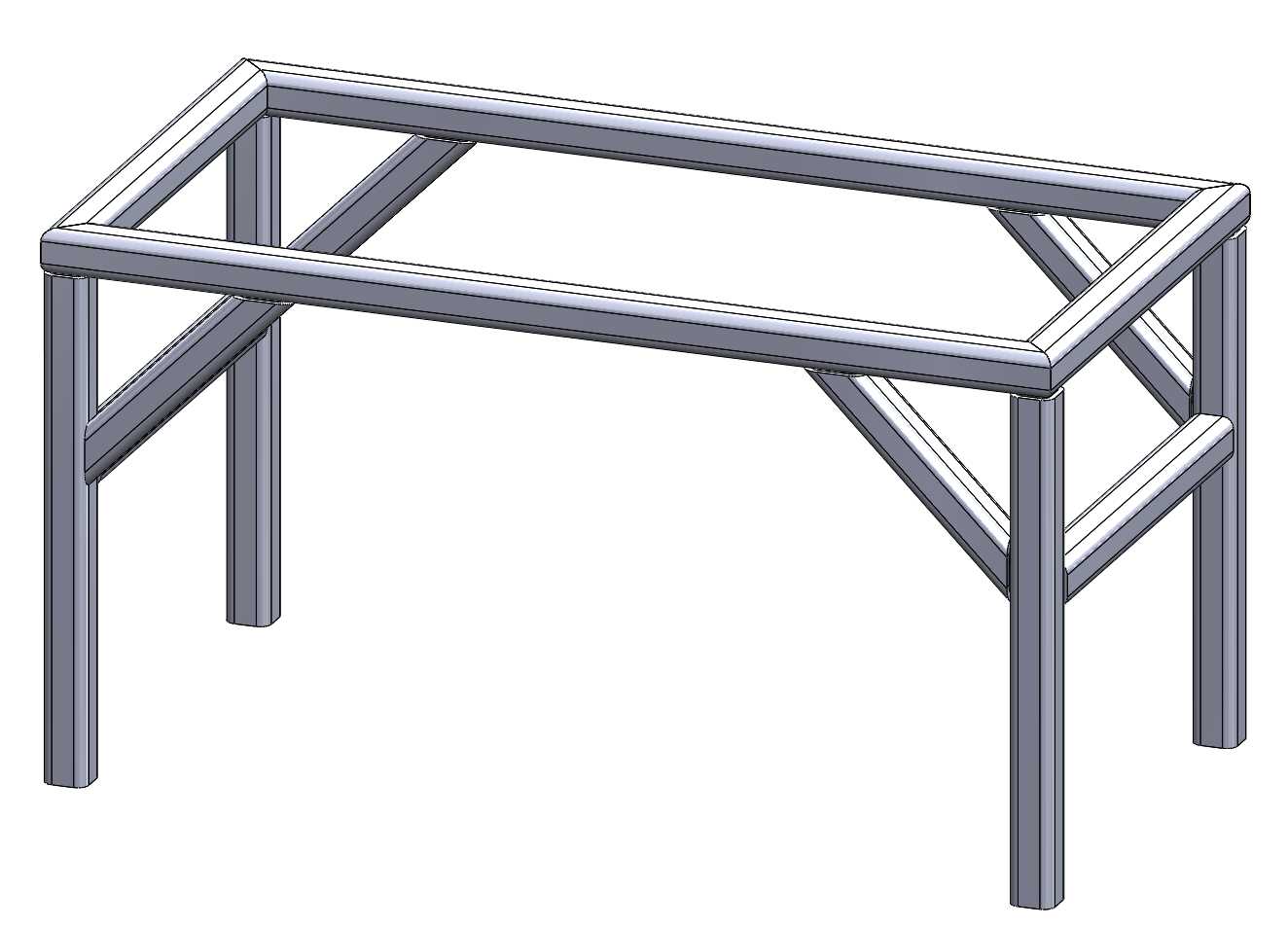 带工程图纸的焊接件框架(SolidWorks)