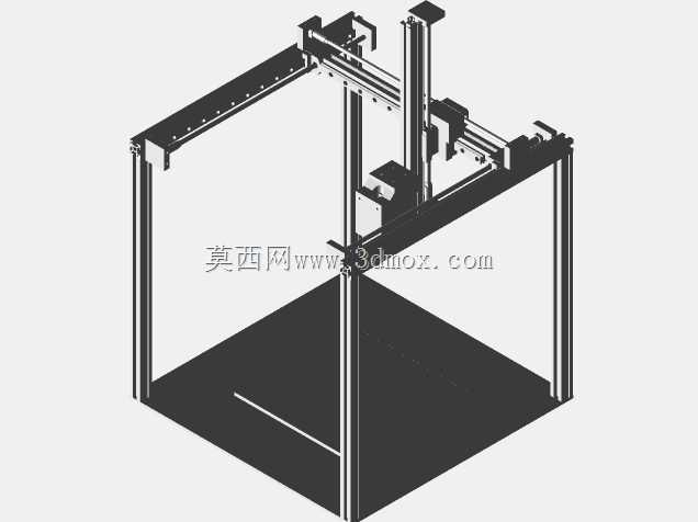 具有固定打印床模块的三维打印机模型