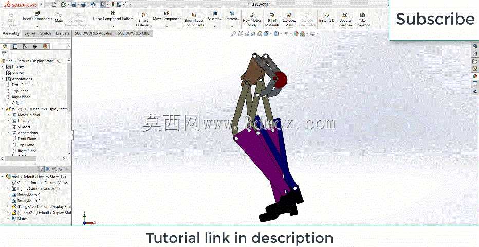 Solidworks中的行走机构(Theo-jansen)