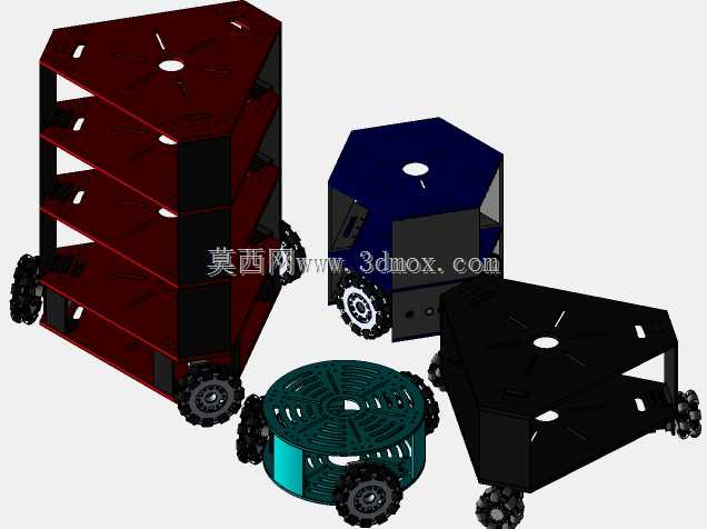 不同形状的四角轮全方位机器人