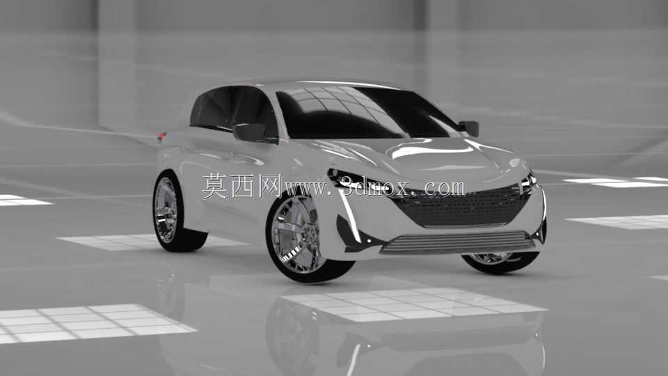 新标致308混合动力2021 3D车型