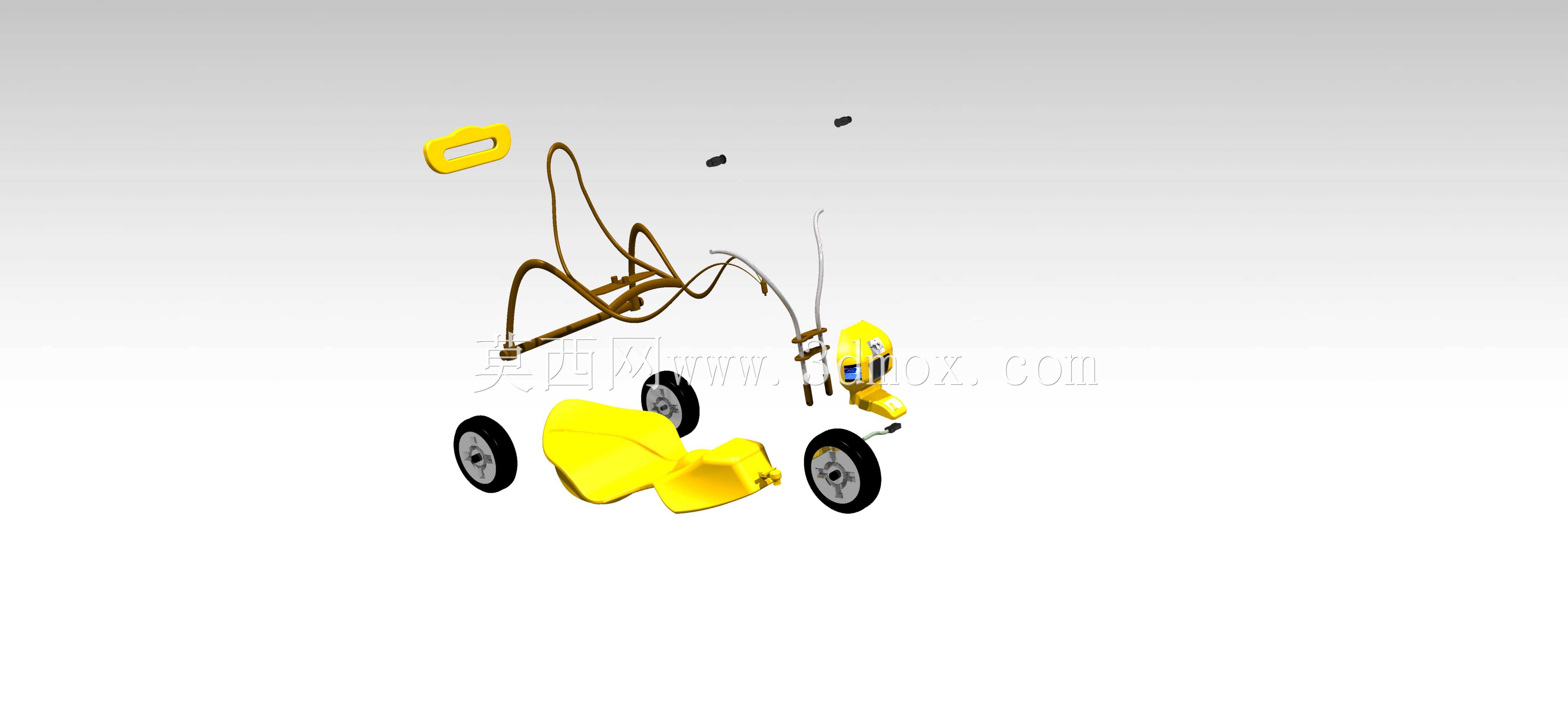 CATIA V5中的玩具三轮车设计。