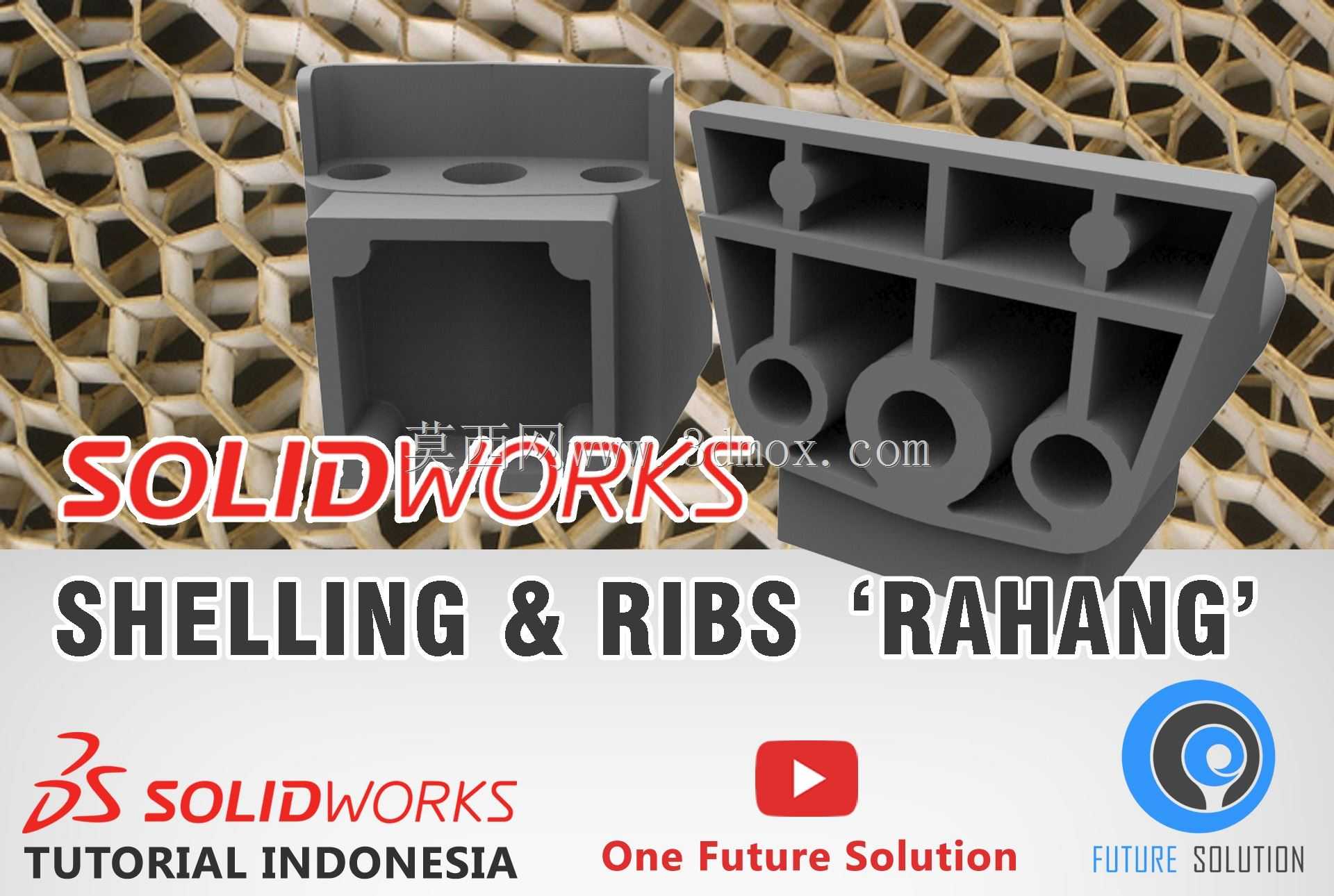 SolidWorks印度尼西亚教程#035(英文子版)-脱壳\u0026肋片“Rahang”