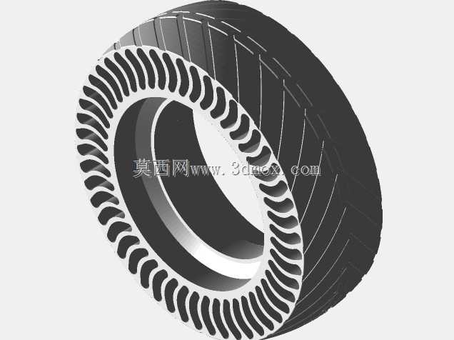 3D打印四片式挤出机用带轮辋的无气轮胎